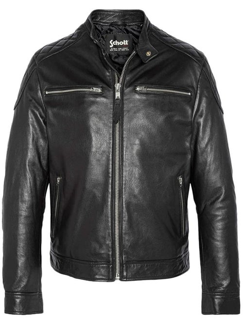 Cazadora de Cuero Schott para Hombre - Kiabi