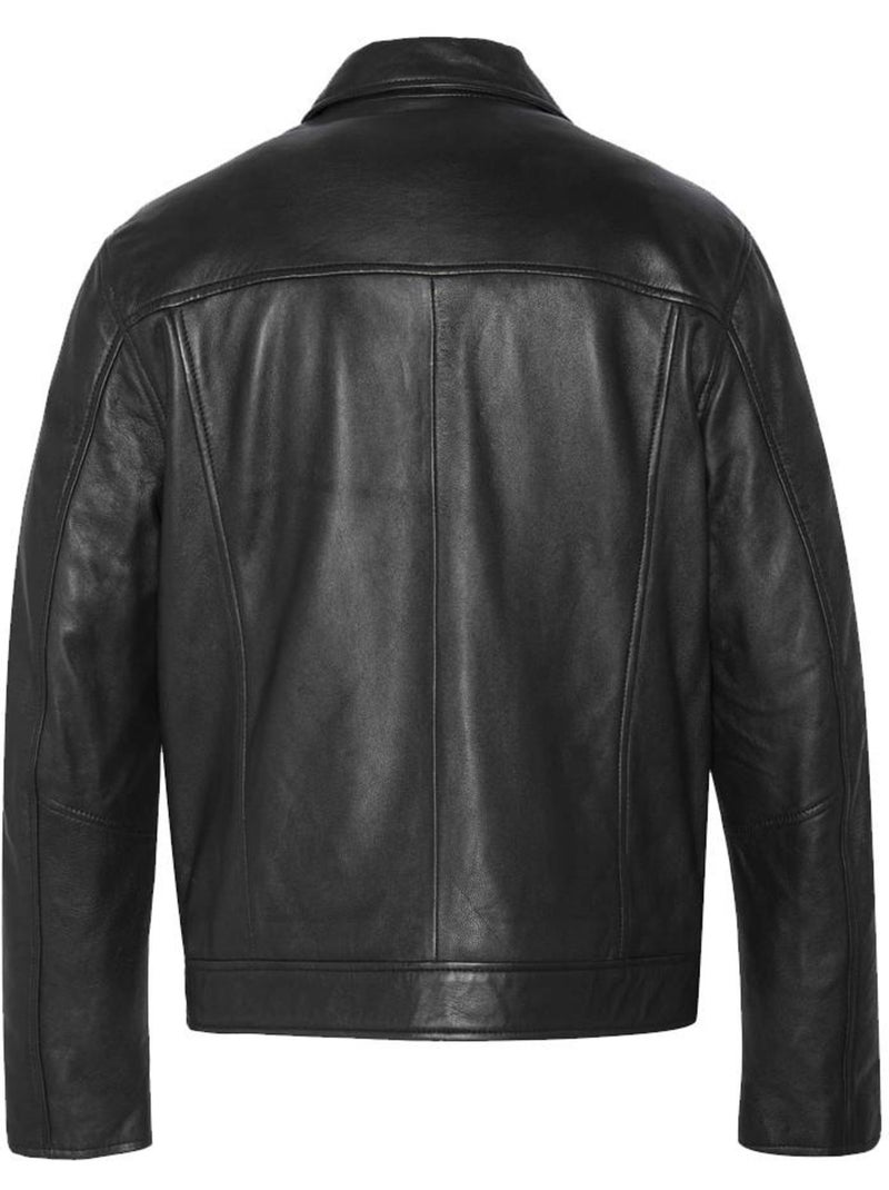 Cazadora de Cuero Schott para Hombre Negro - Kiabi