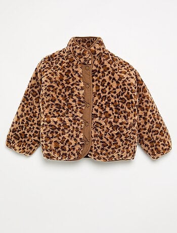Cazadora de pelo sintético 'leopardo'