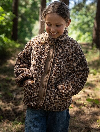 Cazadora de pelo sintético 'leopardo'