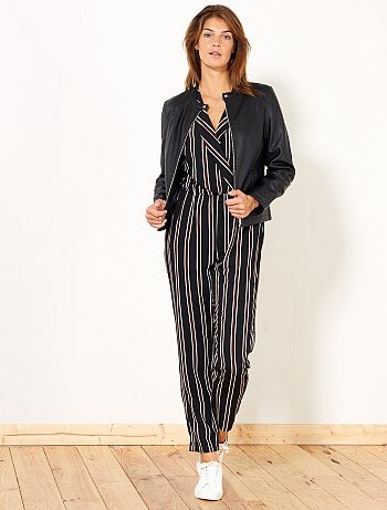 Cazadora de piel sintética con cremallera - Kiabi