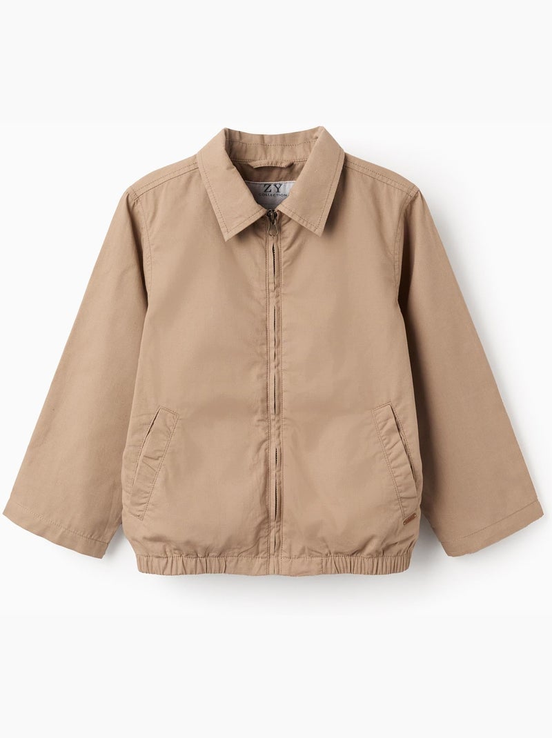 Cazadora de sarga de algodón con bolsillos Beige oscuro - Kiabi