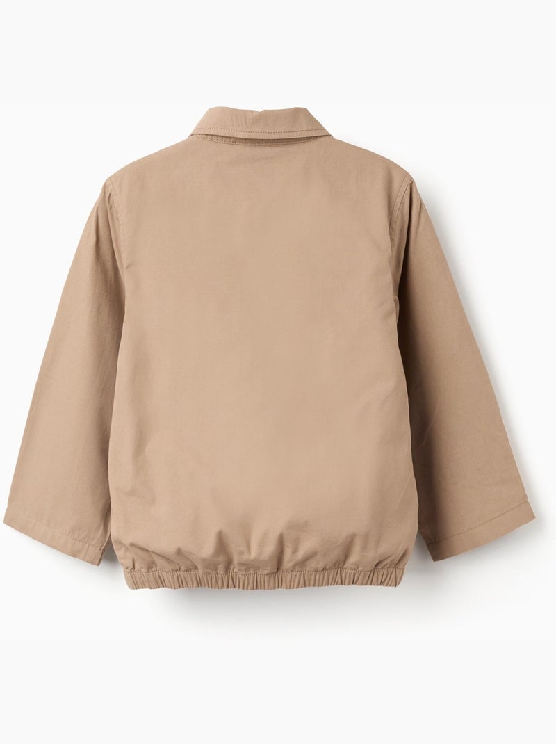 Cazadora de sarga de algodón con bolsillos Beige oscuro - Kiabi