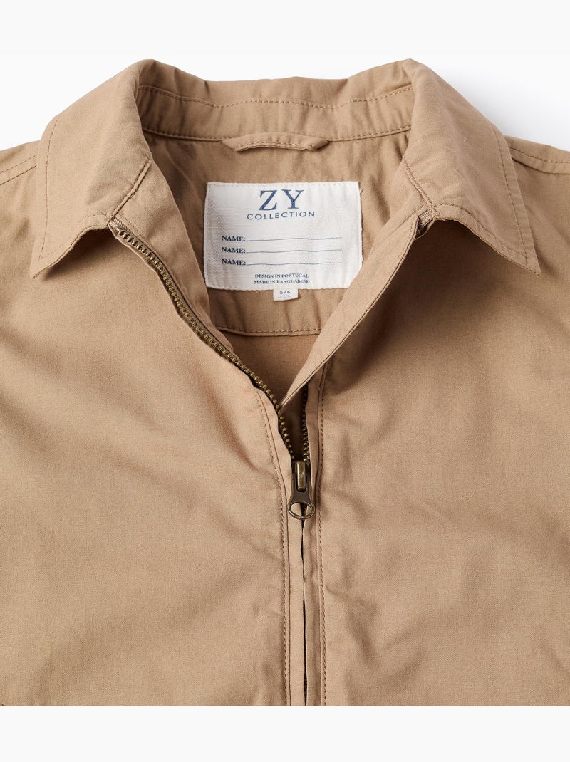 Cazadora de sarga de algodón con bolsillos Beige oscuro - Kiabi