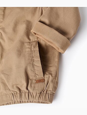 Cazadora de sarga de algodón con bolsillos