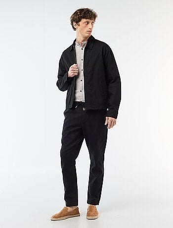 Cazadora de twill con cremallera lisa