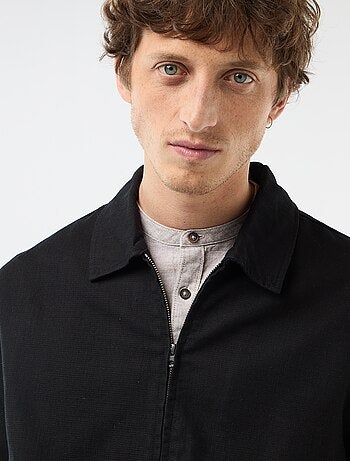 Cazadora de twill con cremallera lisa