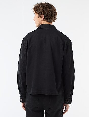 Cazadora de twill con cremallera lisa