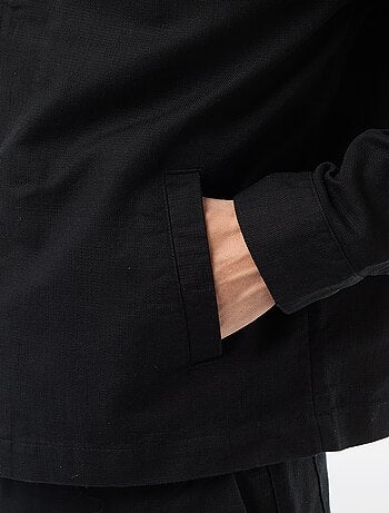 Cazadora de twill con cremallera lisa