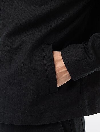 Cazadora de twill con cremallera lisa