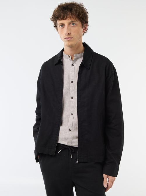 Cazadora de twill con cremallera lisa - Kiabi