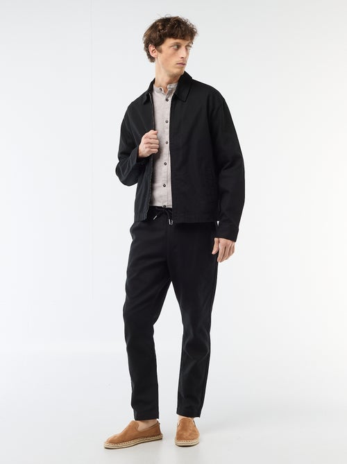 Cazadora de twill con cremallera lisa - Kiabi