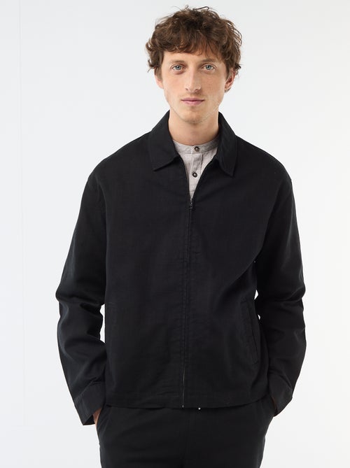 Cazadora de twill con cremallera lisa - Kiabi