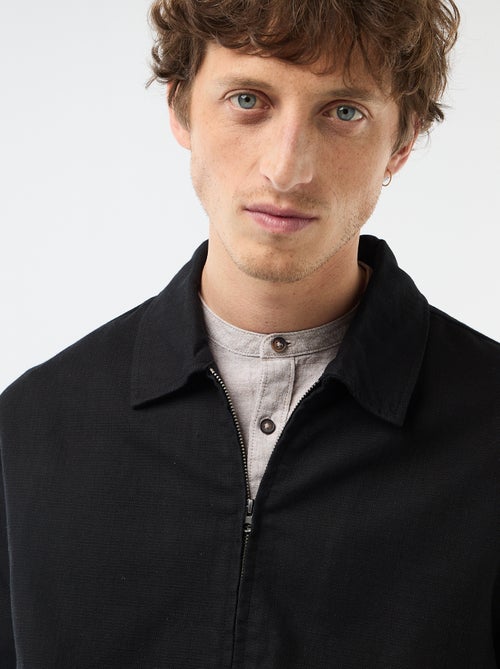 Cazadora de twill con cremallera lisa - Kiabi