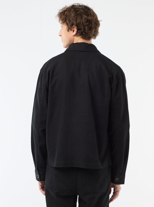 Cazadora de twill con cremallera lisa - Kiabi