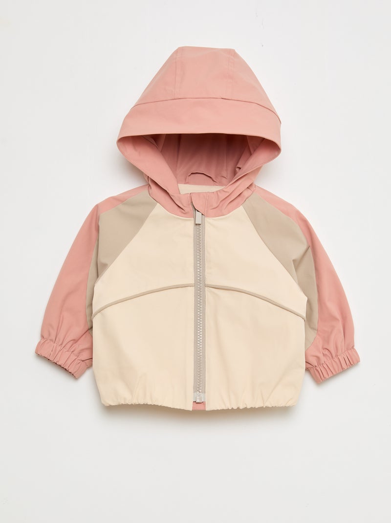 Cazadora deportiva con cremallera y capucha Rosa - Kiabi