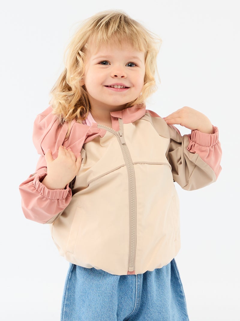 Cazadora deportiva con cremallera y capucha Rosa - Kiabi