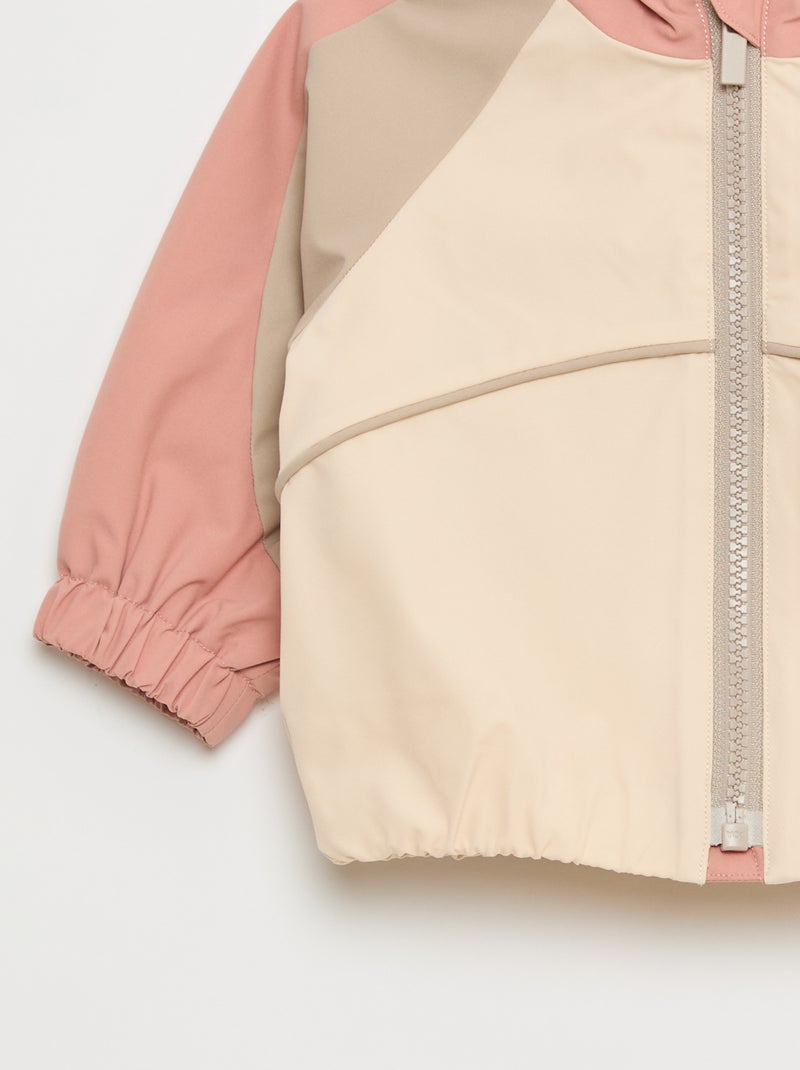 Cazadora deportiva con cremallera y capucha Rosa - Kiabi