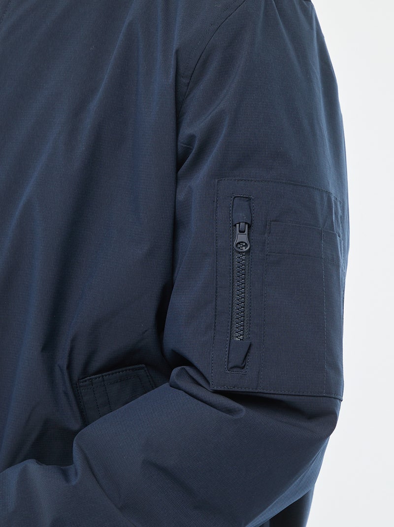 Cazadora estilo aviador con bolsillo con cremallera en la manga Azul - Kiabi