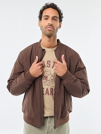 Cazadora estilo aviador con bolsillo con cremallera en la manga