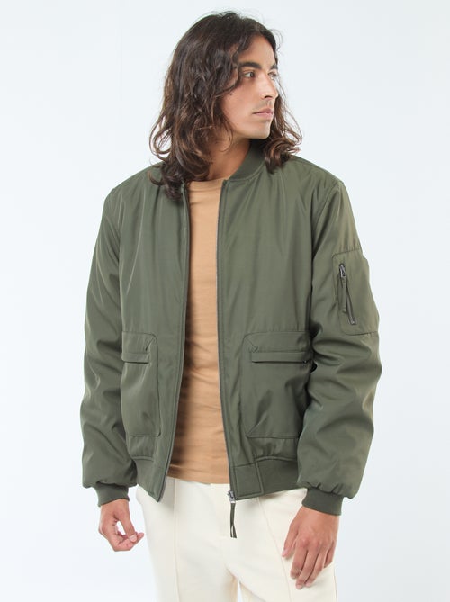 Cazadora estilo aviador con bolsillos con fuelle doble entrada - Kiabi