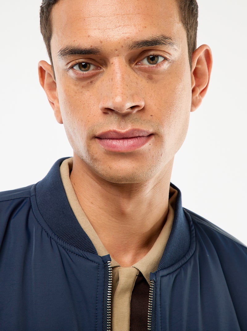 Cazadora estilo aviador con bolsillos de fuelle de doble entrada azul - Kiabi