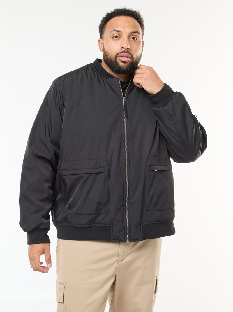 Cazadora estilo aviador con efecto satinado Negro - Kiabi