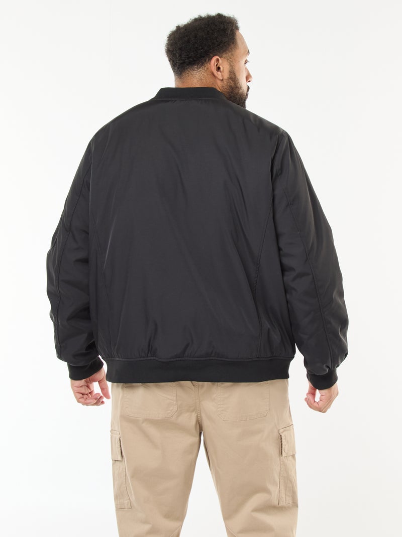 Cazadora estilo aviador con efecto satinado Negro - Kiabi