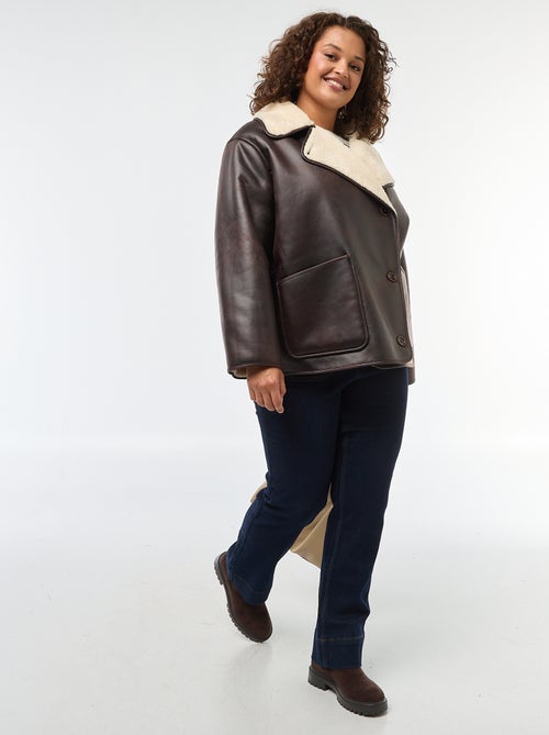 Cazadora estilo aviador con forro de pelo sintético - Kiabi