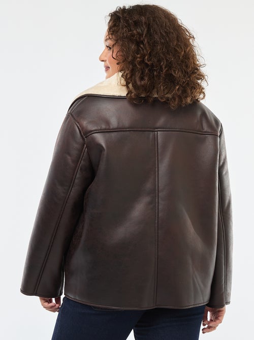 Cazadora estilo aviador con forro de pelo sintético - Kiabi