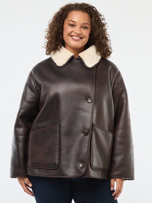 Cazadora estilo aviador con forro de pelo sintético - Kiabi