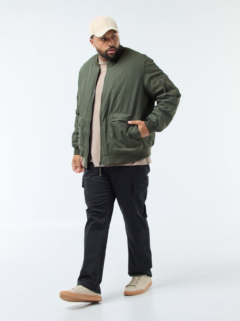 Cazadora estilo aviador efecto satinado Verde - Kiabi