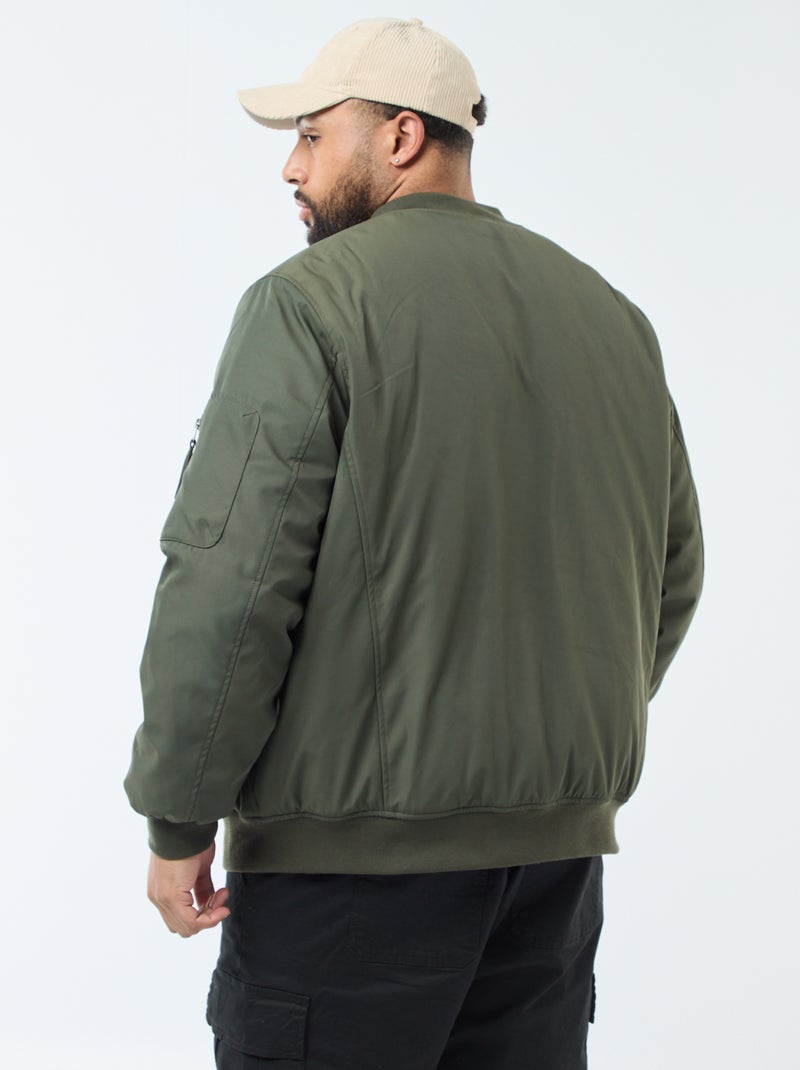 Cazadora estilo aviador efecto satinado Verde - Kiabi