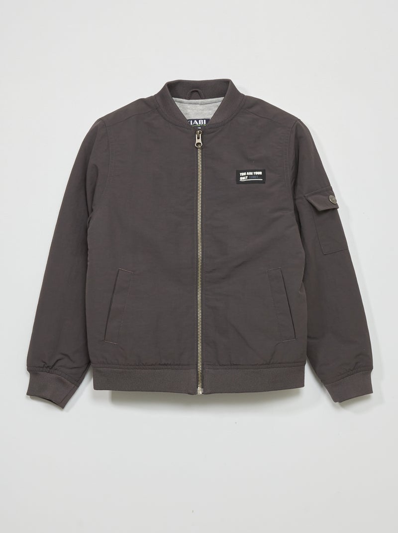 Cazadora estilo aviador gris oscuro - Kiabi