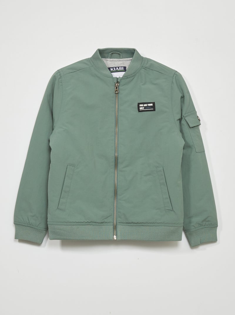 Cazadora estilo aviador verde gris - Kiabi