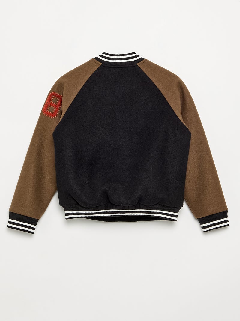 Cazadora estilo campus americano Negro - Kiabi