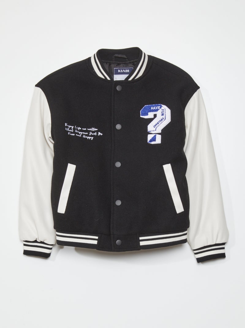 Cazadora estilo 'campus' NEGRO - Kiabi