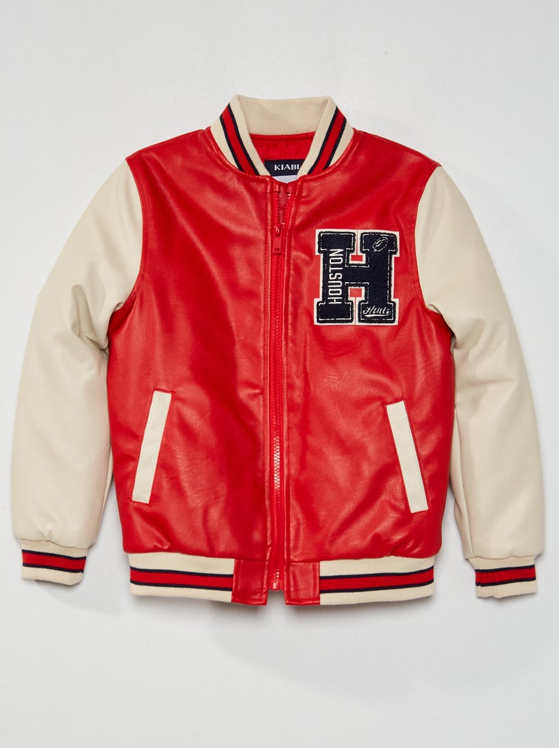 Cazadora estilo 'campus' rojo china - Kiabi