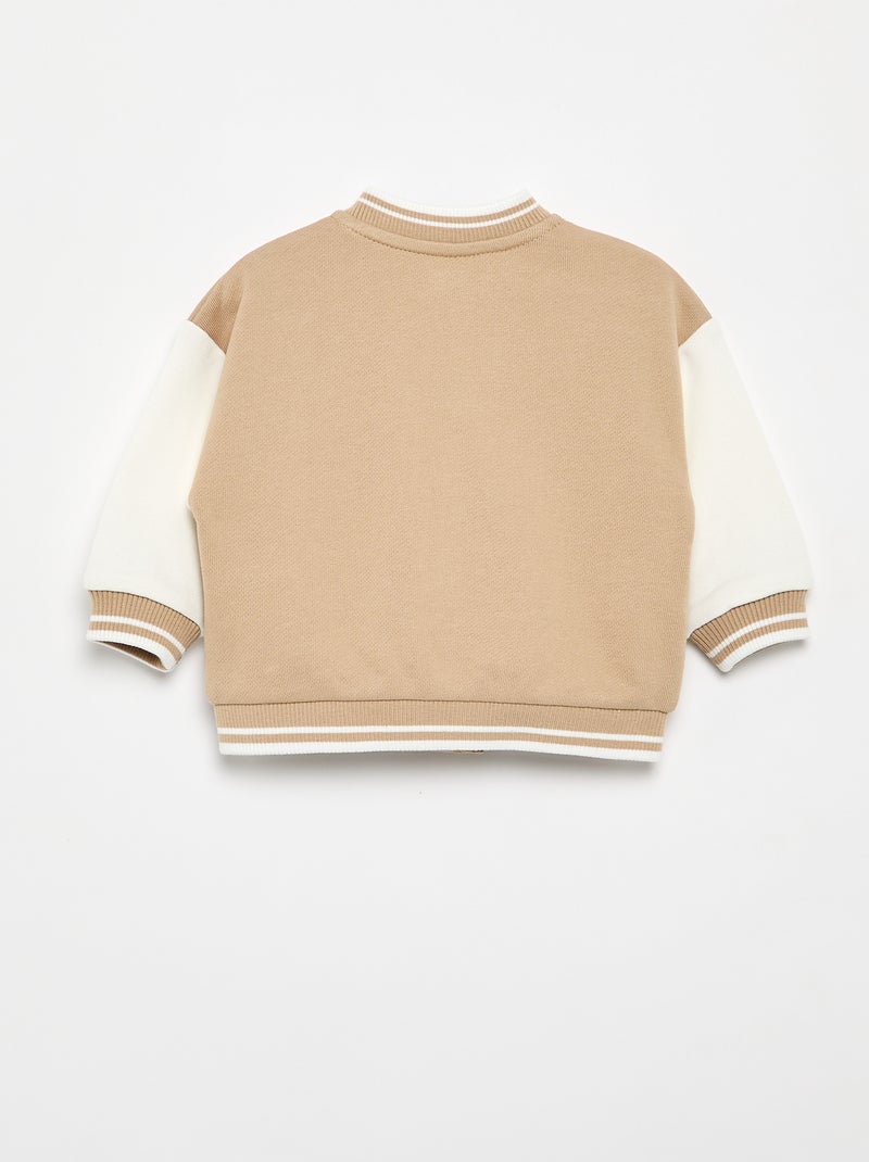 Cazadora estilo universitario americano Beige - Kiabi