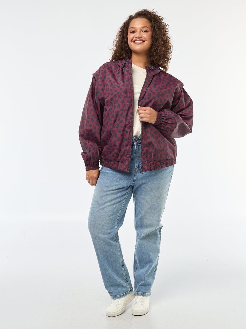 Cazadora impermeable estilo cortavientos con capucha Rojo - Kiabi