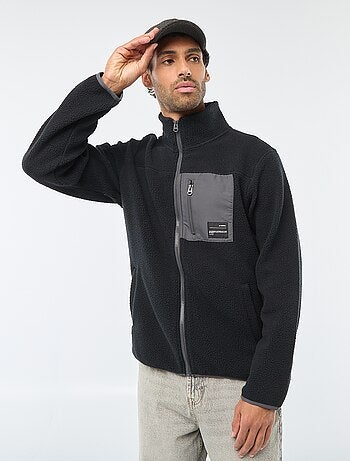 Cazadora 'JJrebel' con efecto borreguito y bolsillo contrastante