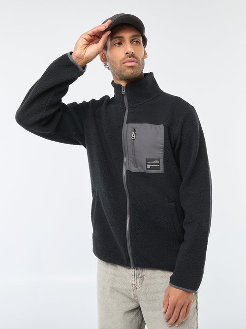 Cazadora "JJrebel" de borreguito con bolsillo contrastante - Kiabi