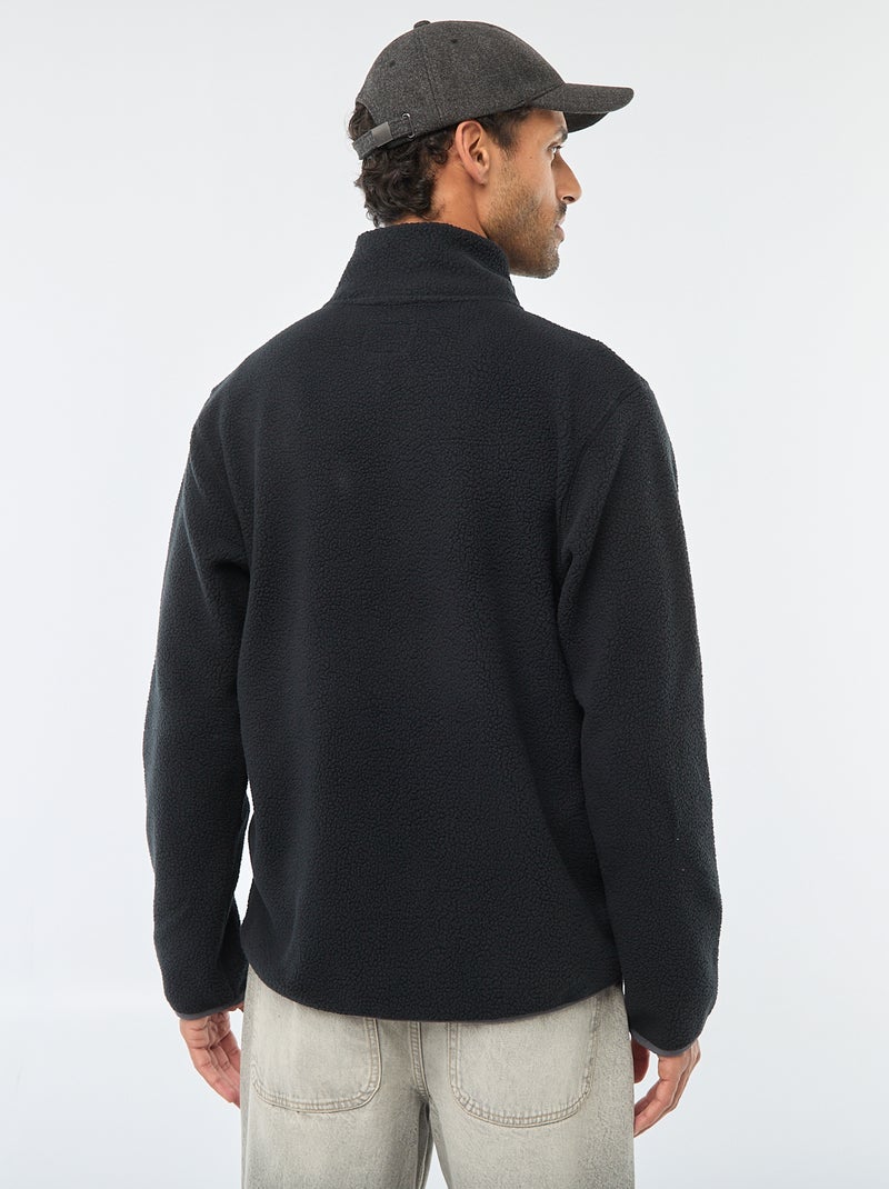 Cazadora "JJrebel" de borreguito con bolsillo contrastante Negro - Kiabi