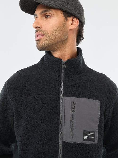 Cazadora "JJrebel" de borreguito con bolsillo contrastante - Kiabi