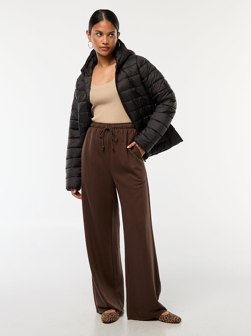 Cazadora ligera acolchada con capucha lisa Negro - Kiabi