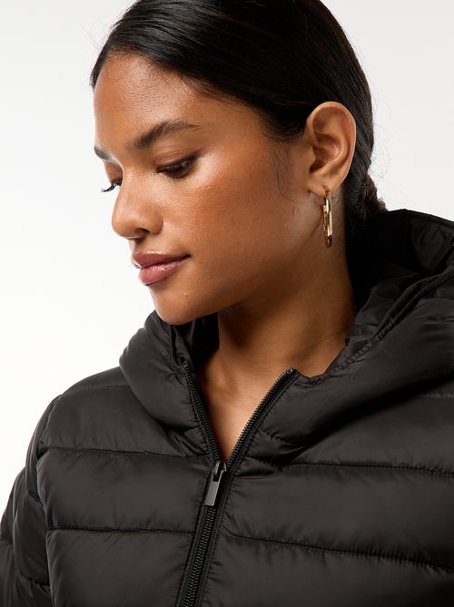 Cazadora ligera acolchada con capucha lisa - Kiabi