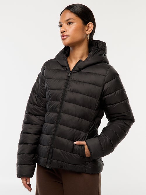 Cazadora ligera acolchada con capucha lisa - Kiabi