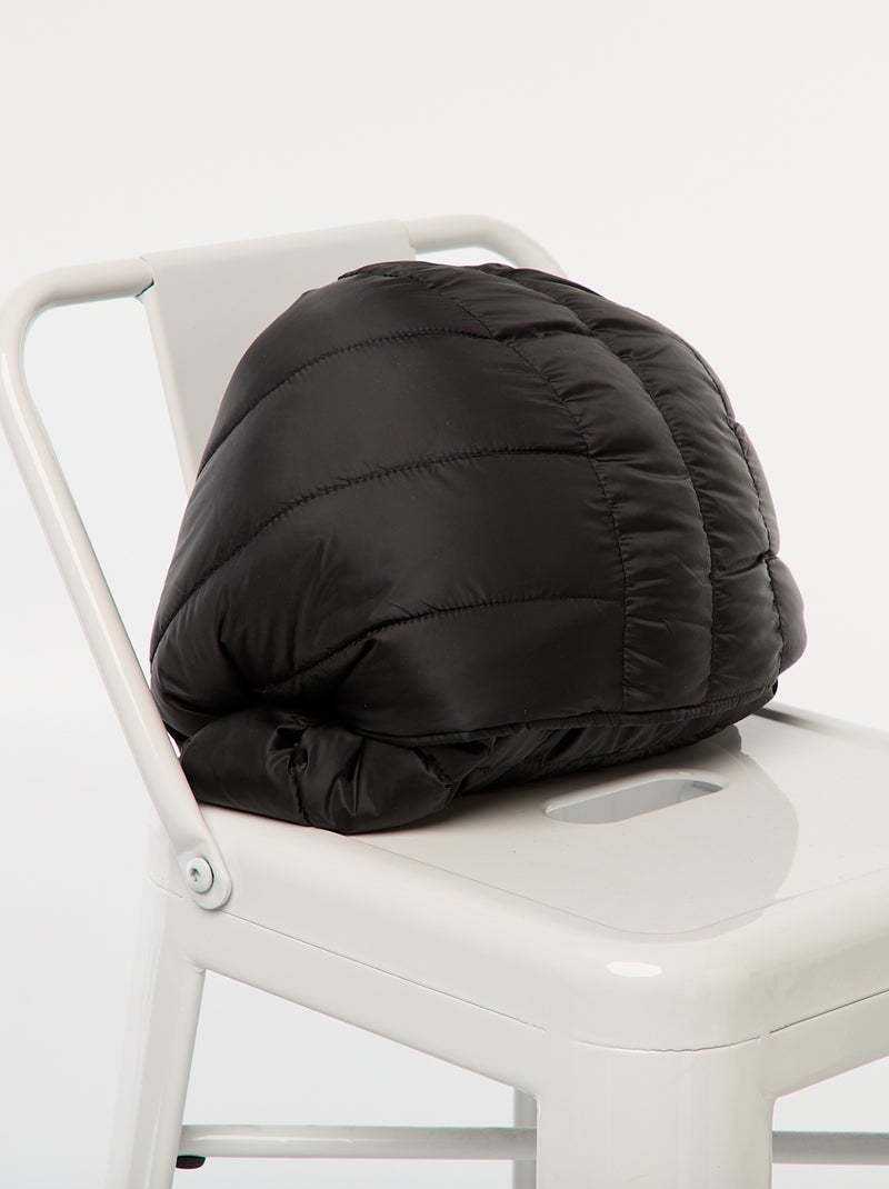 Cazadora ligera acolchada con capucha lisa Negro - Kiabi