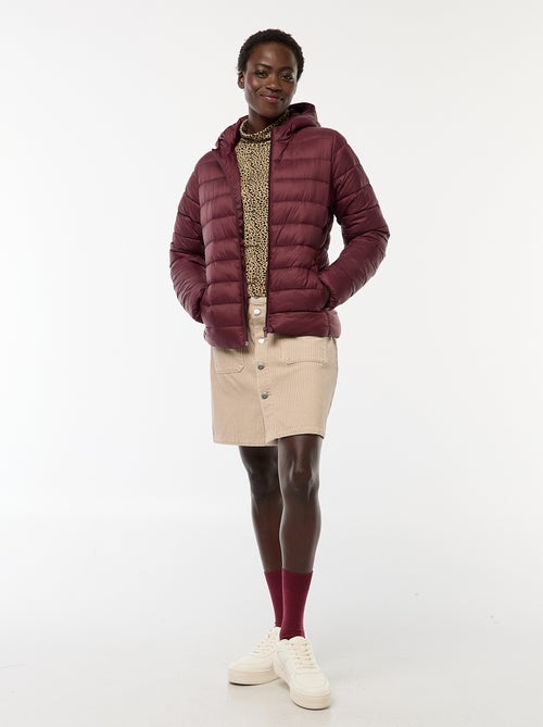 Cazadora ligera acolchada con capucha lisa - Kiabi