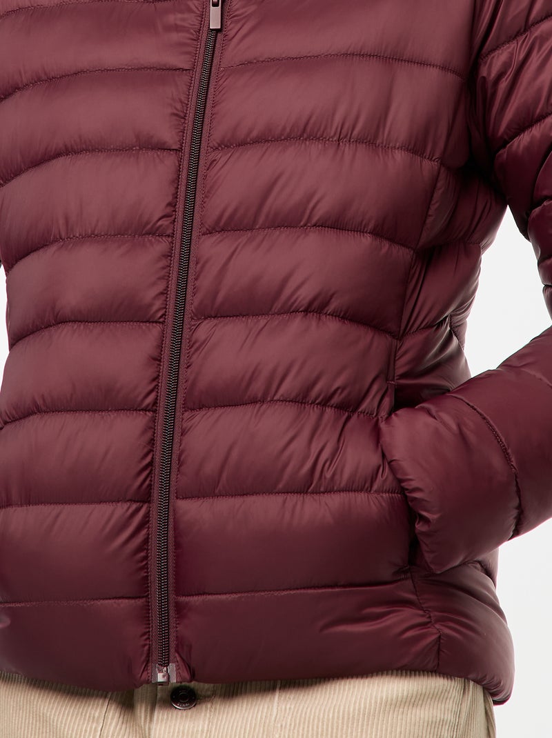 Cazadora ligera acolchada con capucha lisa Rojo - Kiabi